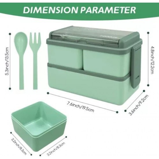 Set Food Container Food Box Almacenamiento Bento 3 Compartment Adults Kids