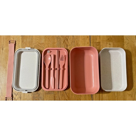 Lunch Box En Layer Our Place Bento Box Food Container Almacenamiento Pink Melocoton