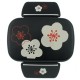 Box Bento Kotobuki 2 Layer, Black Flores Lid a Presion