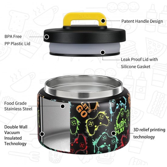 Lunch Box Bento Kids 8oz Termo Soup, Food Container Lunch Leakproof