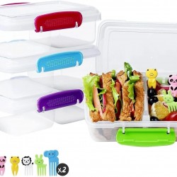 Lunch Box Bento 2 Compartment Leakproof Stackable Sin Bpa Kids Pack 4 ?
