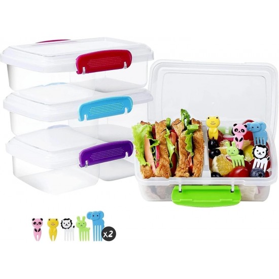 Lunch Box Bento 2 Compartment Leakproof Stackable Sin Bpa Kids Pack 4 ?