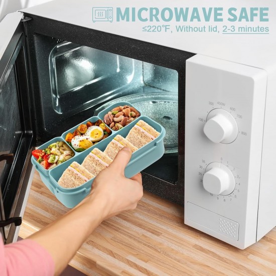 Box Lunch Bento Adults, Food Container Adults Hombres Mujeres 4 Compartment