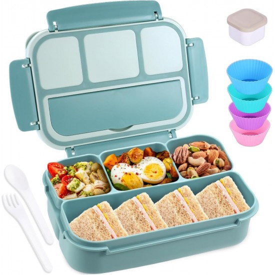 Box Lunch Bento Adults, Food Container Adults Hombres Mujeres 4 Compartment