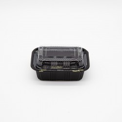 Food Container Food Plastico Togo 805 with Lid Bandeja Sushi Black Box Bento 5,4