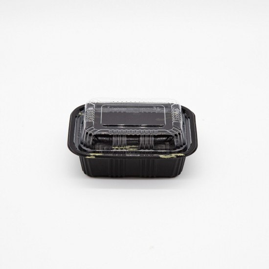 Food Container Food Plastico Togo 805 with Lid Bandeja Sushi Black Box Bento 5,4