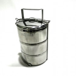 Portaalimentos Zebra 3 Layer Tiffin Bento Box Stainless Steel