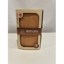 Umami Adults Bento Box with Lid Bamboo, Utensilios Tarros Salsa - Leakproof, Microwave