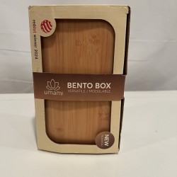 Umami Adults Bento Box with Lid Bamboo, Utensilios Tarros Salsa - Leakproof, Microwave