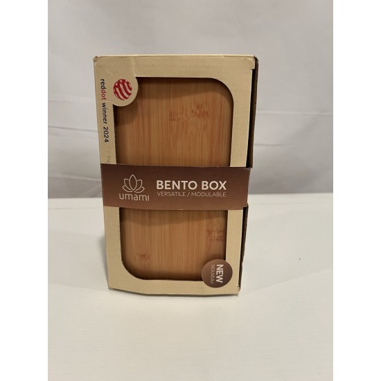 Umami Adults Bento Box with Lid Bamboo, Utensilios Tarros Salsa - Leakproof, Microwave