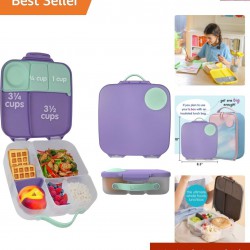 Lunch Box Grandes Comedores Todas Las Edades - Box Bento Leakproof 8,5 Tazas 4 Compa