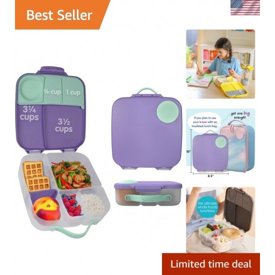 Lunch Box Grandes Comedores Todas Las Edades - Box Bento Leakproof 8,5 Tazas 4 Compa
