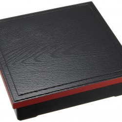 Bento Box, Shokado Dx 7.5 Divider, Black Rim, Vermilion W22.5 D22.5 H6cm