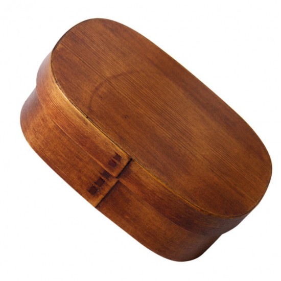 Lunch Box Portable Dividida Una Sola Layer Wood Style Japanese 1 Piece
