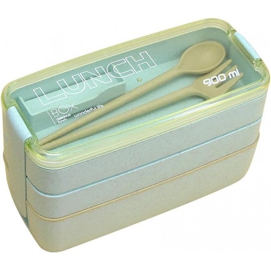 Lunch Box Adults Cuadrada 3 Compartment 900 Box Bento Sellada 3 Layer Todo En Uno