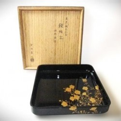 Jubako Bento Box Japanese Puro Black Cera Color Lacado Manju Bandeja Kikyo Makie