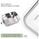 Fluniglobal Box Bento Stainless Steel I 1400ml I 2 Compartment Extraible