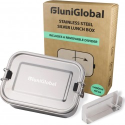 Fluniglobal Box Bento Stainless Steel I 1400ml I 2 Compartment Extraible