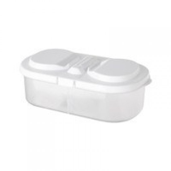 2 Grid Food Container Lunch Fruit Snacks Storage Box Refrigerator Crisper with