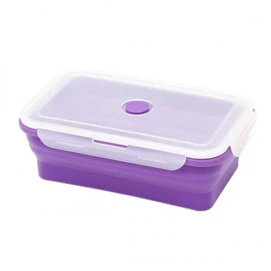 Silicone Folding Bento Box Collapsible Portable Lunch Box for Food Dinnerware