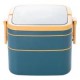 Insulated Japanese Bento Box, Microwave-safe Plastic Lunch Container with Handles, Multi-layer Leak-proof Design