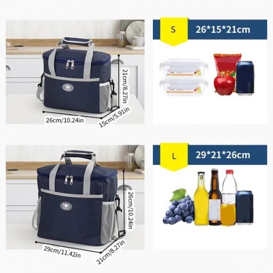 Container Large Capacity Handbag Insulated Lunch Bag Lunch Box Hot Cold Freezer Bags for Women Men Iay