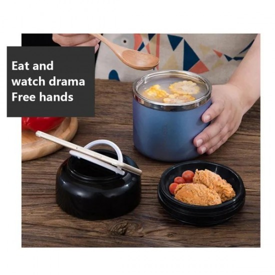 Double Stainless Steel Material Thermal Lunch Box Long-term Insulation Bento Box
