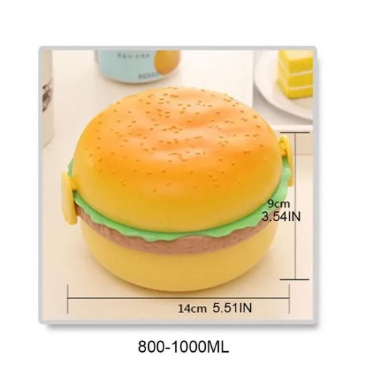 Hamburger Shape Lunch Box Double Layer Cute Burger Bento Box Food Container Set