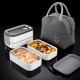Double Layer Stainless Steel Heated Lunch Box Sealed Insulated Bento Container