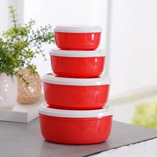 4 Pieces Plastic Food Storage Containers with Lids Set Leakproof Meal-prep Containers Stackable Lunch Boxes Bpa-free