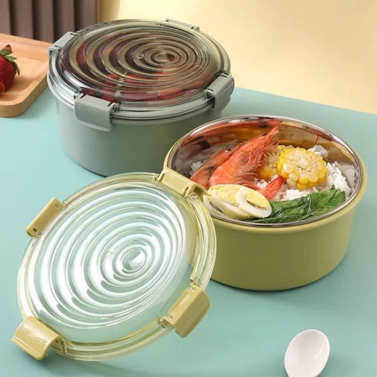 Big Capacity Food Lunchbox Bento Lunch Box with Anti-slip Design Transparent Lid Food Prep Storage Containers Kitchen