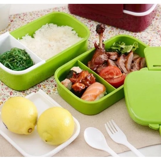 New Lunch Box Bpa Free Large Capacity 1400ml Double Layer Bento Food Container