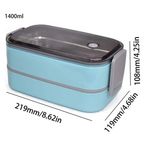 Portable Double Layer Lunch Boxes Food for Carrier Storage Container Leakproof Bento Box for Men Women Kids Office School