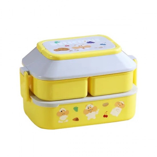 Portable Lunch Box Compartment Bento Organizer with Handle and Buckles