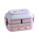 Portable Lunch Box Compartment Bento Organizer with Handle and Buckles