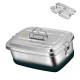 Stainless Steel Lunch Box with Compartments Leak Proof Double Layer Food Storage Container for Sandwiches and Salads