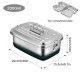 Stainless Steel Lunch Box with Compartments Leak Proof Double Layer Food Storage Container for Sandwiches and Salads