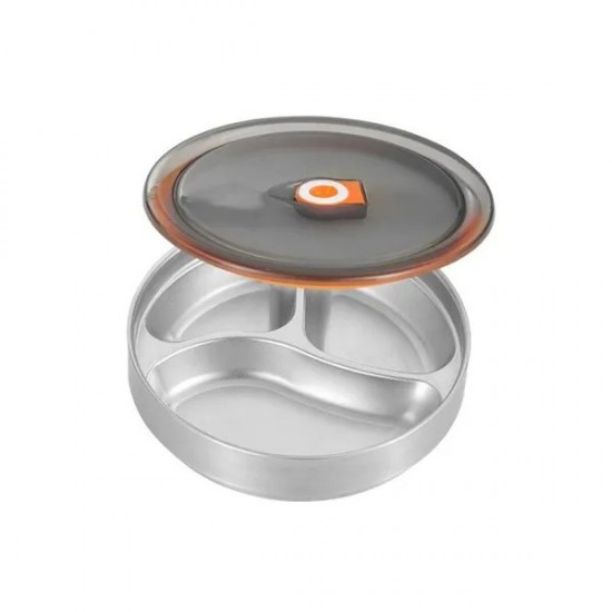 304 Stainless Steel Lunch Box with Compartments Double Wall Insulated Food Storage Container Dinnerware for Students