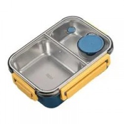 Stainless Steel Lunch Box with Sealed Dividers Leak Proof Food Storage Container Segmented Dinnerware for Everyday Use