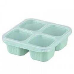 Reusable Lunch Box with 4 Separate Sections Stylish Meal Preparation Container Food Storage Organizer with Clear Lid
