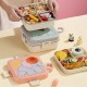 Cartoon Themed Bentos Box for Adults Kids 304 Stainless Steel 3 Compartment Leak Proof Lunch Container with Lid