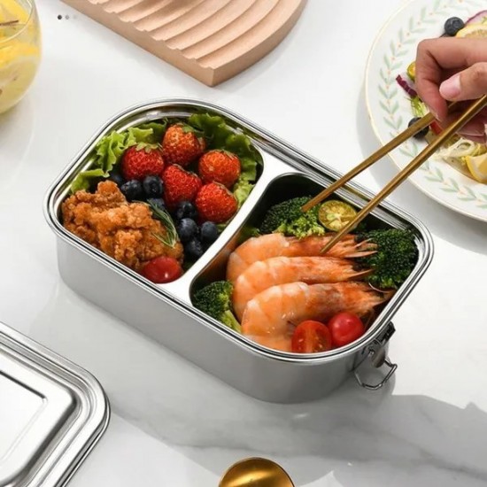Metal Steel Lunch Box Leak Proof Bentos Box Lunch Container Dishwasher Safe