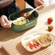 1pc Double-layer Lunch Box Portable Leakproof Bento Box with Fork and Spoon(4 Colors)