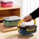1pc Double-layer Lunch Box Portable Leakproof Bento Box with Fork and Spoon(4 Colors)