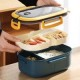 1pc Double-layer Lunch Box Portable Leakproof Bento Box with Fork and Spoon(4 Colors)