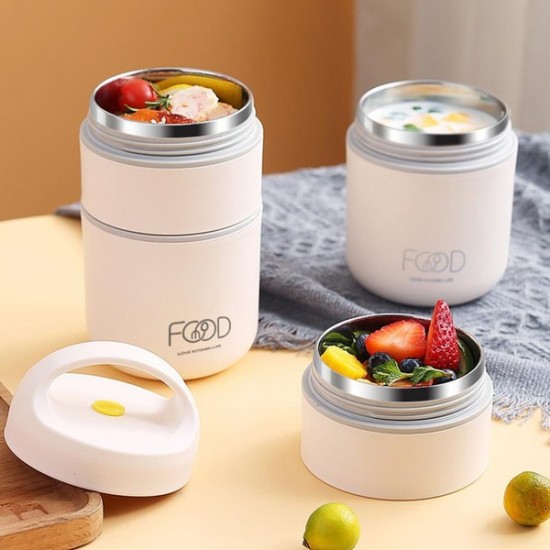 Stackable Bento Lunch Box Stainless Steel Leakproof Food Storage Container Thermal-insulated Bento Box Lunch Bag