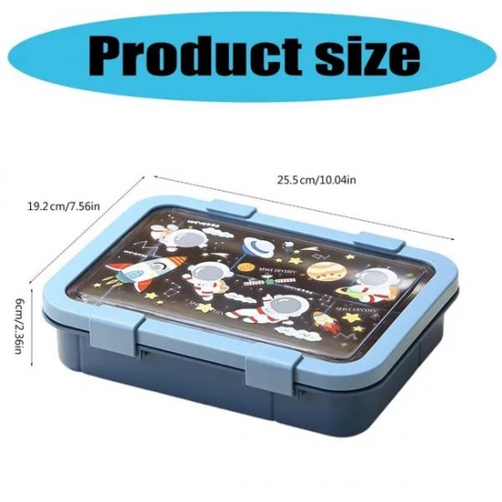 Educational Animal Pattern Lunch Box Shatters Proof Materials 1500ml Capacity Box