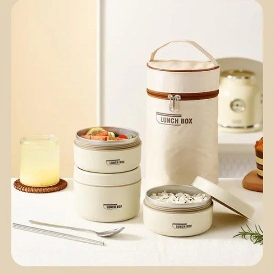 Adult Lunch Box Set with Thermal Insulation Stainless Steel and Leak Proof Case