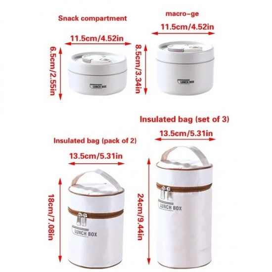 Adult Lunch Box Set with Thermal Insulation Stainless Steel and Leak Proof Case