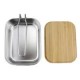 Lunch Box Bento Box Stainless Steel Material Bamboo Lid Large Capacity of 900ml